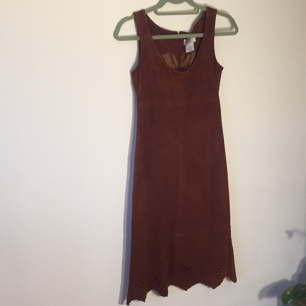 Suade dress, light brown, worn once, size 4